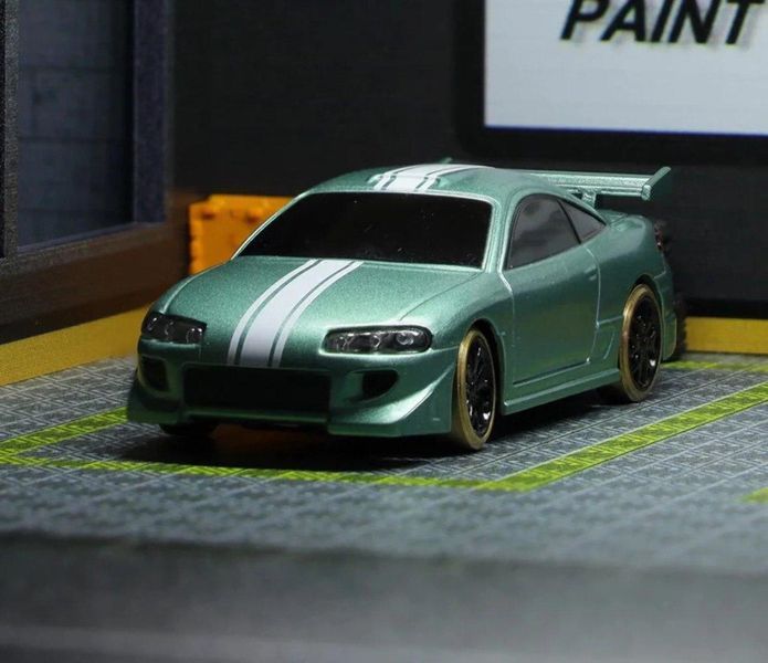 Мини дрифт машинка на радиоуправлении Turbo Racing C62 RC 1/76 drift car + 2 корпуса и подсветка (Зелёная) 2087 фото