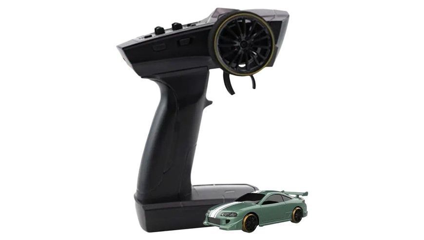 Мини дрифт машинка на радиоуправлении Turbo Racing C62 RC 1/76 drift car + 2 корпуса и подсветка (Зелёная) 2087 фото