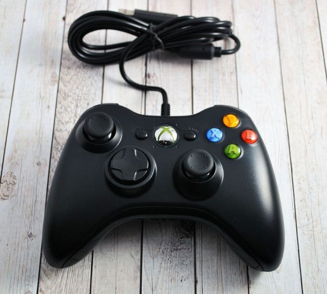 Игровой проводной контроллер для консоли Xbox 360 джойстик для икс бокс геймпад черный USB controller 316 фото