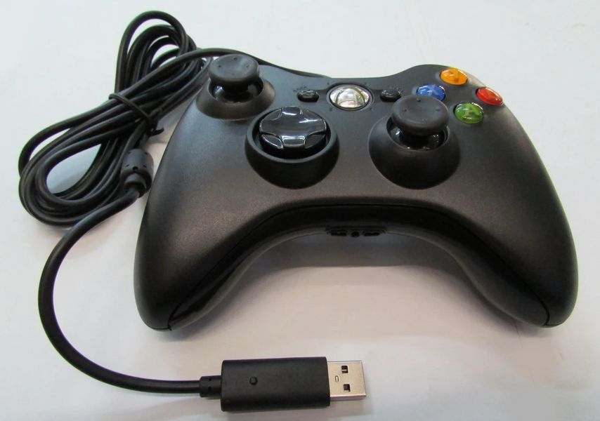 Игровой проводной контроллер для консоли Xbox 360 джойстик для икс бокс геймпад черный USB controller 316 фото