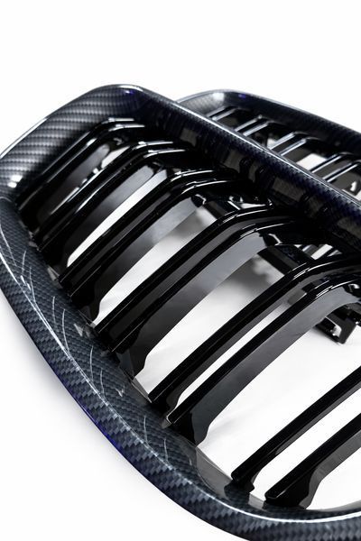 Подвійні карбонові решітки радіатора F30 F31 BMW 3 Серії Ніздрі 2210 фото
