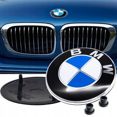 Значок на капот, багажник BMW 82 мм Germany Eddition емблема на бмв Е39 Е53 Е60 Е46 Е38 Е90 Е70 51148132375 305 фото