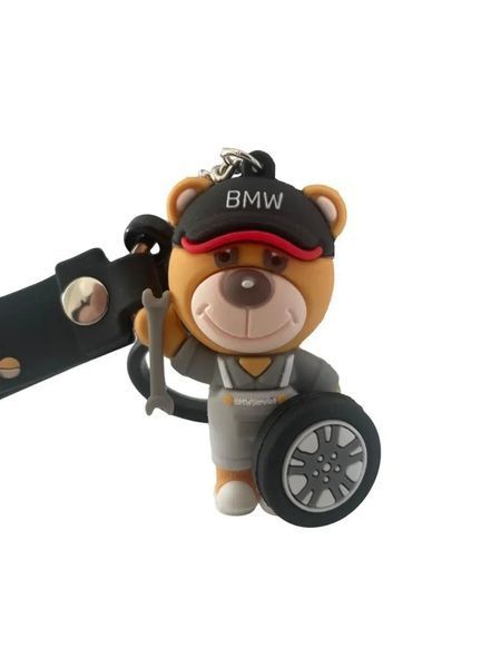 Брелок для BMW в стиле Motorsport Мишка Аксессуары БМВ Брелоки bmw Черный с Ключем и колесом 1394-nash фото