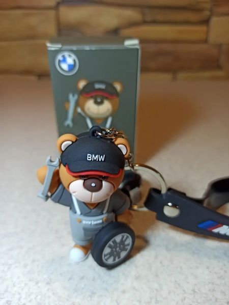 Брелок для BMW в стиле Motorsport Мишка Аксессуары БМВ Брелоки bmw Черный с Ключем и колесом 1394-nash фото