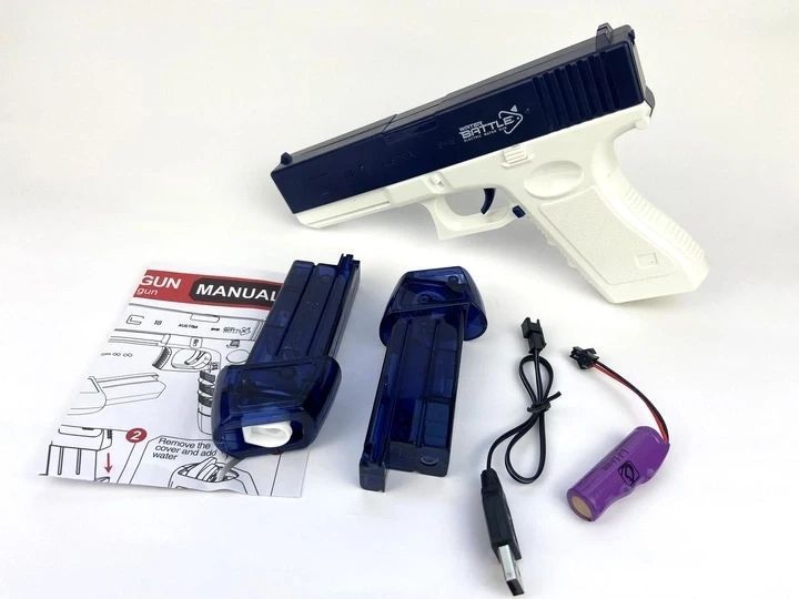 Водний Пістолет електричний з акумулятором Синій Shark Electric Water Gun CY003 1481 фото