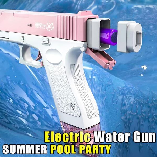 Водный Пистолет электрический с аккумулятором Shark Electric Water Gun CY003 Розовый 1482 фото