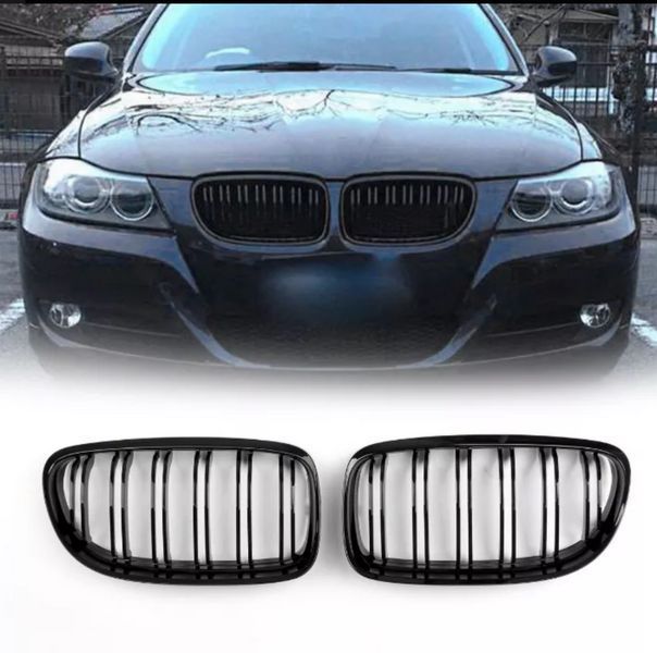 Решітки радіатора ніздрі BMW E90 E91 бмв е90 е91 чорний глянець рестайлінг 2008-2012 722 фото